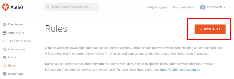 Auth0 - New rule