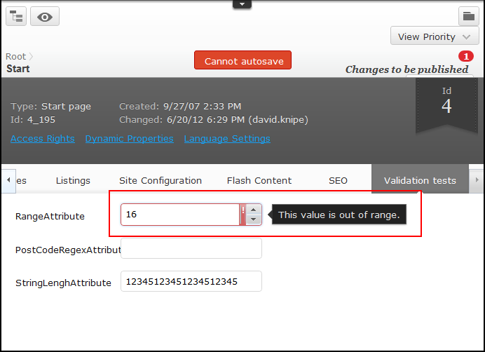 Range Validator in EPiServer 7