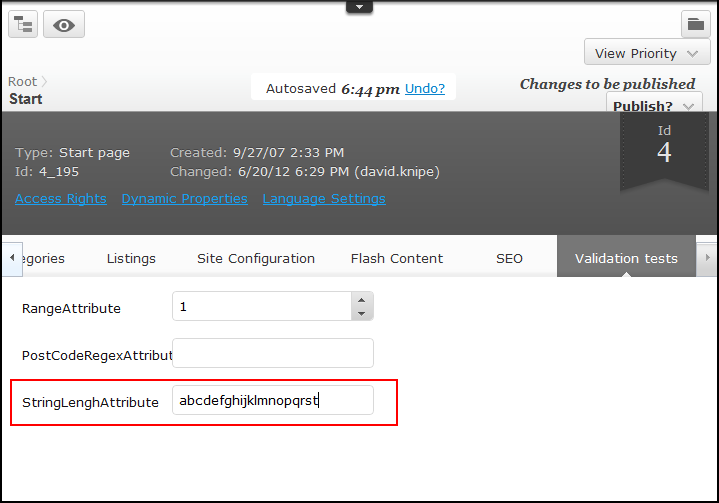 StringLength Validator in EPiServer 7