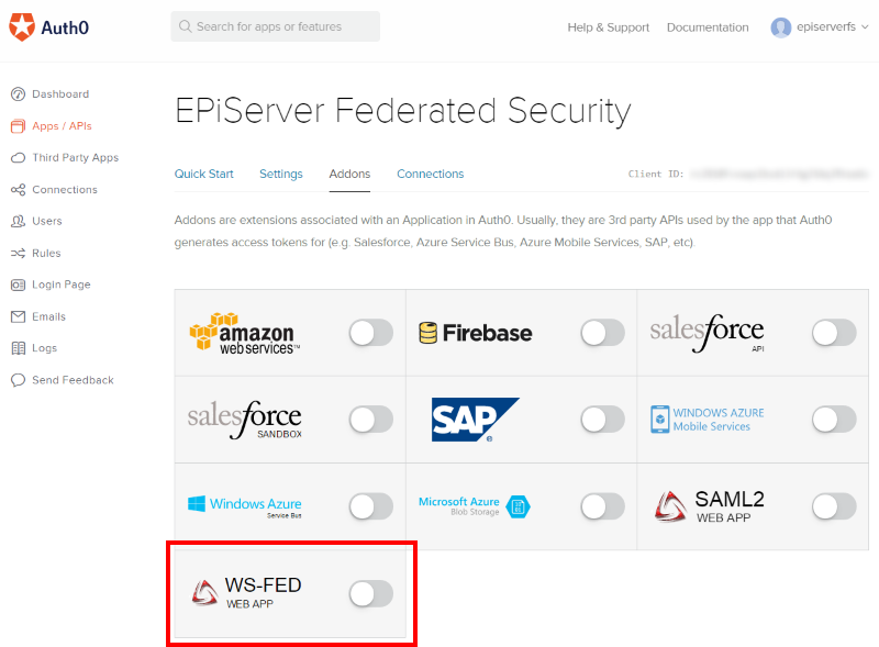Auth0 - Enable WS-FED
