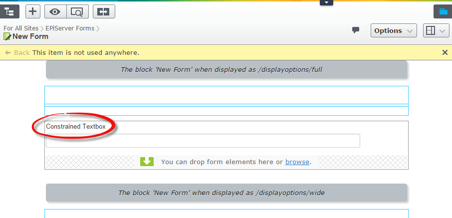 Custom Form Element on form