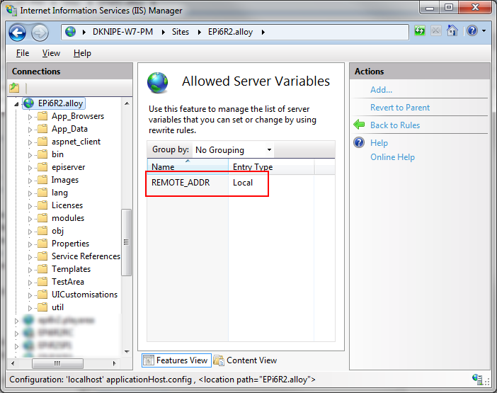 IIS Server variables