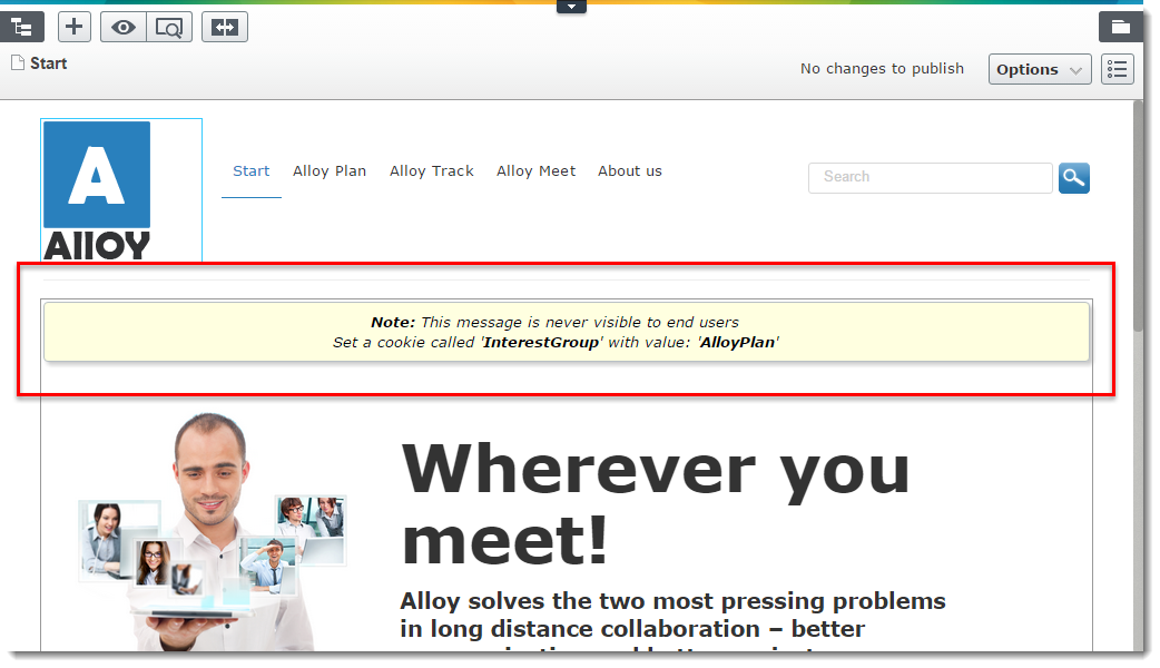 CookieDropBlock in edit mode CookieDropBlock in edit mode