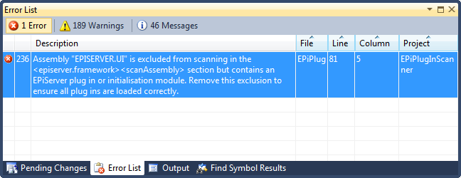 EPiScanner Error EPiScanner Error