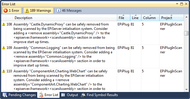 EPiScanner Warning EPiScanner Warning