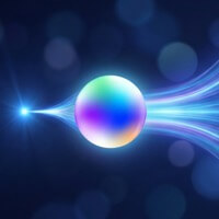 A conceptual Optimizely marketing visual showing the colorful Opal sphere logo powering an energy flow that transforms into organized AI-generated content structures and FAQs.